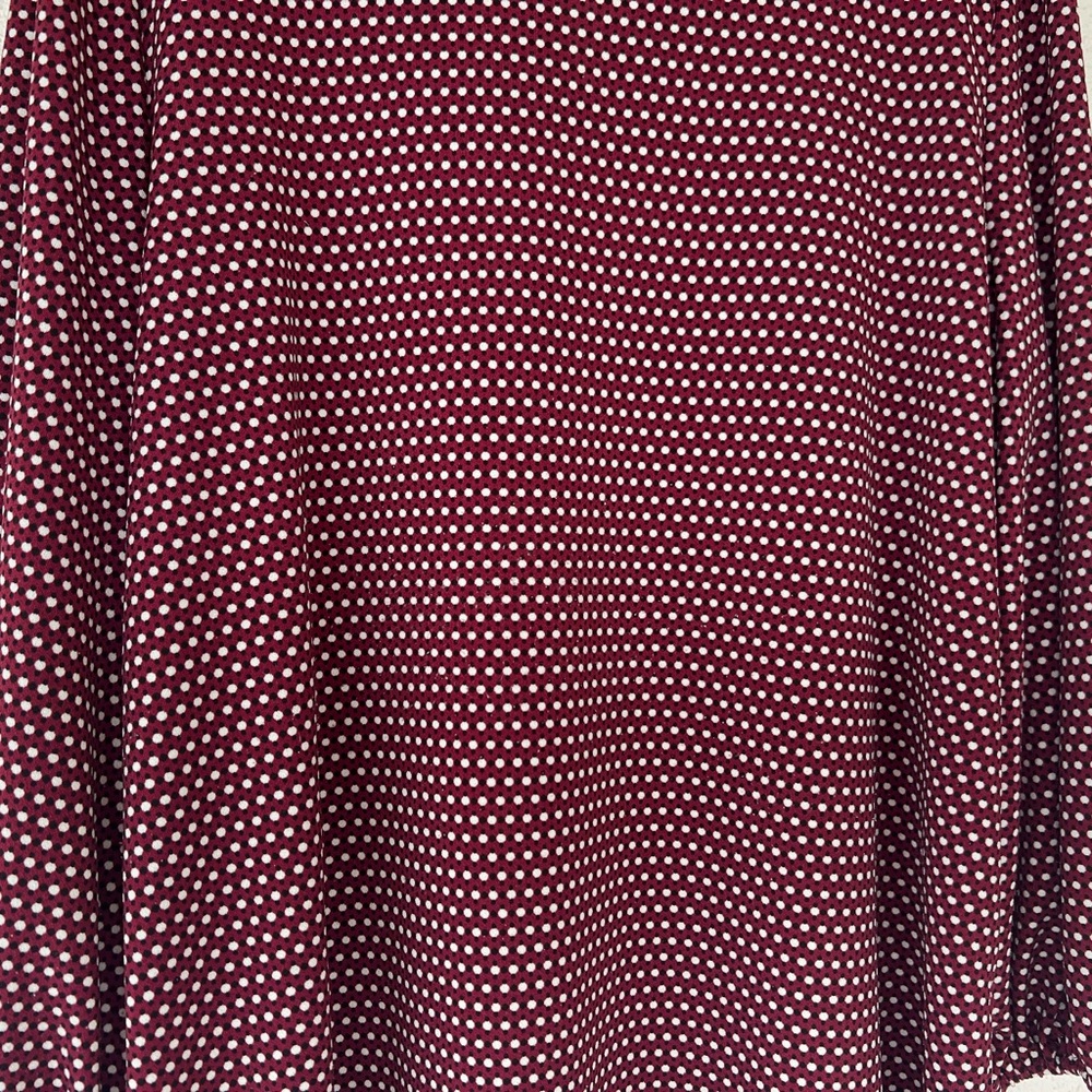 Adrianna Papell Burgundy Polka Dot Blouse
